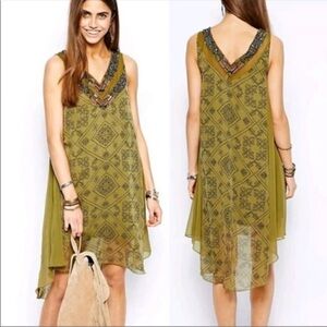 Free People | Ancient Mystery Beaded High-Low Dress, Size XS